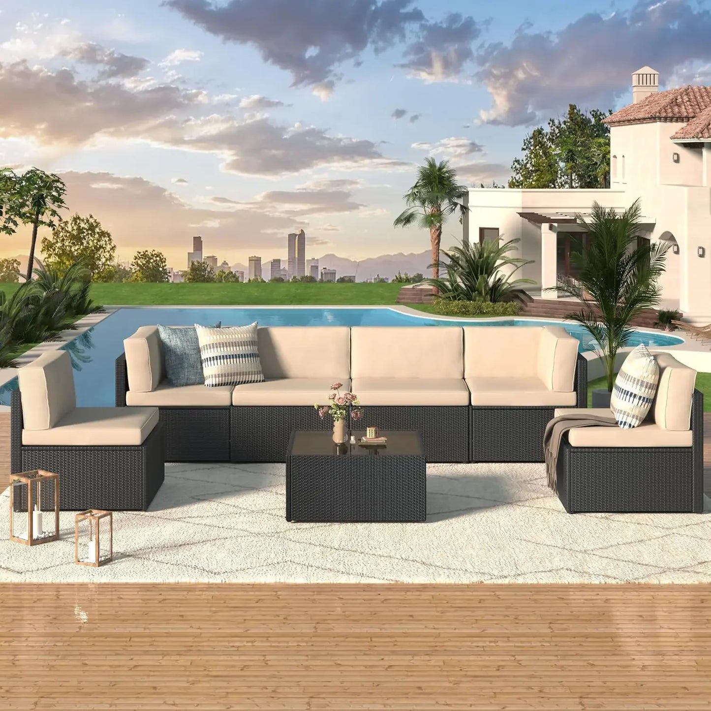 7 Piece Outdoor Patio Furniture Set