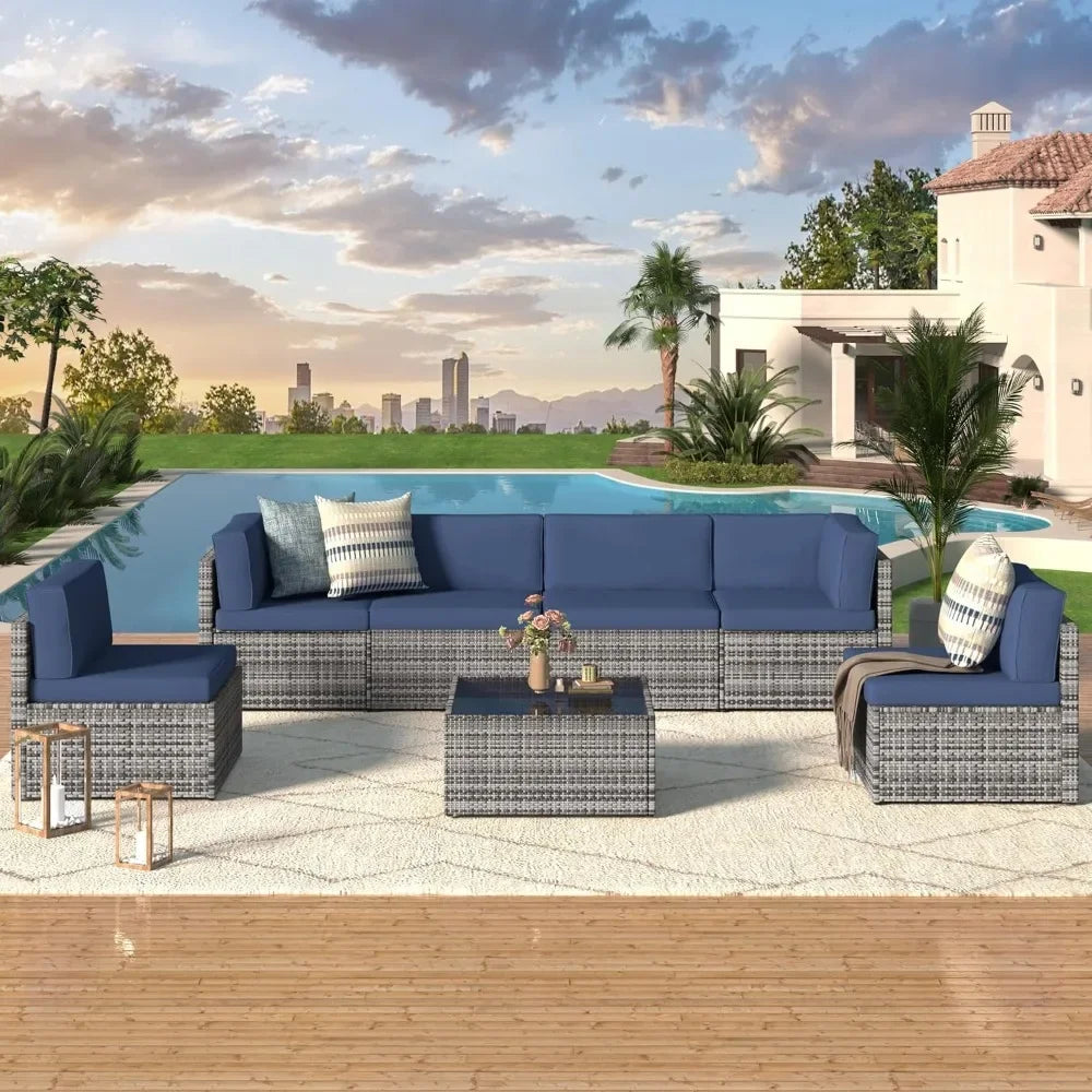 7 Piece Outdoor Patio Furniture Set
